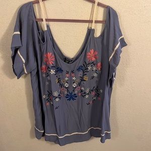 Torrid Embroidered Floral Shirt